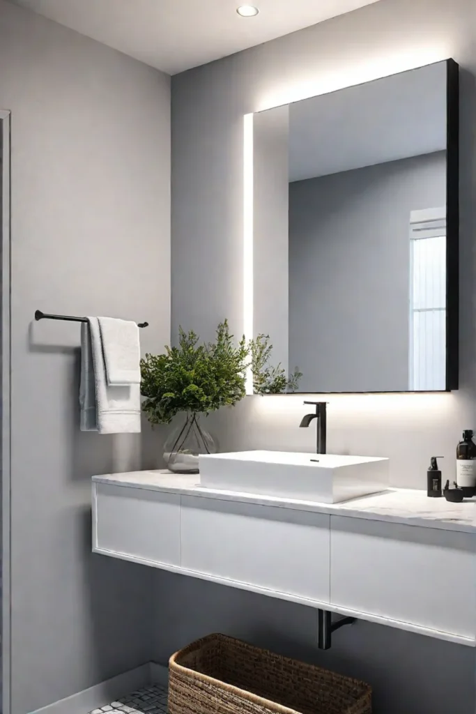 Clutterfree bathroom with minimalist design