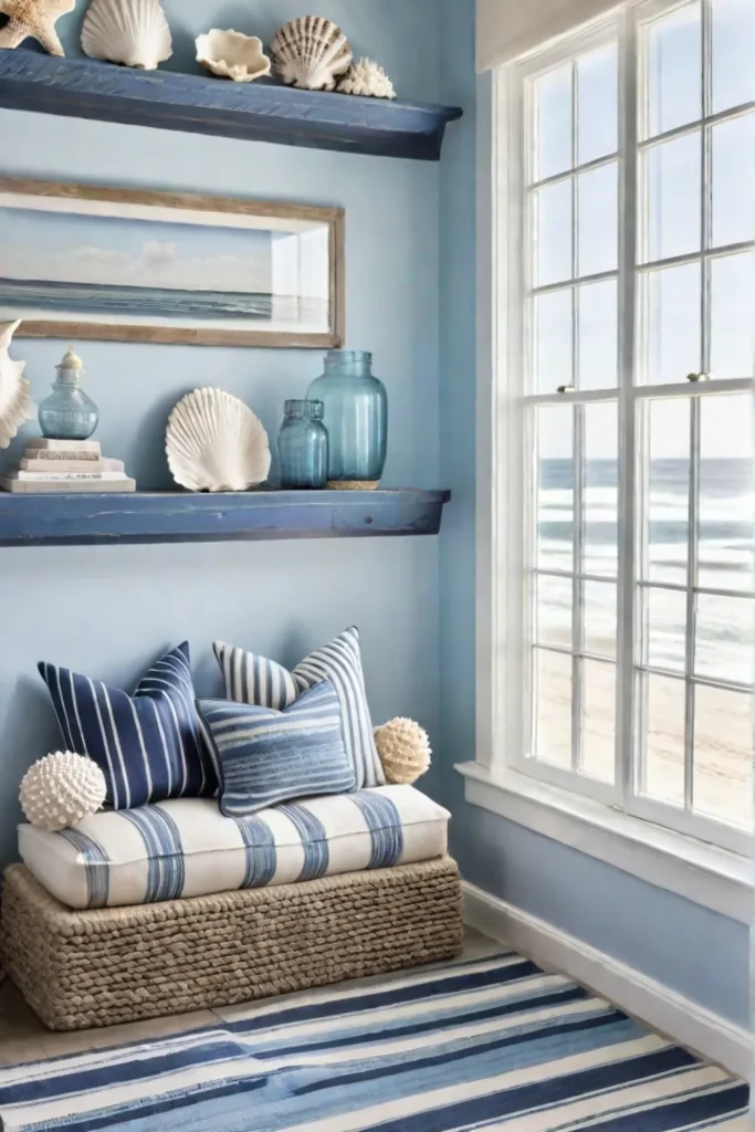 Coastal living room with ocean views and nautical decor