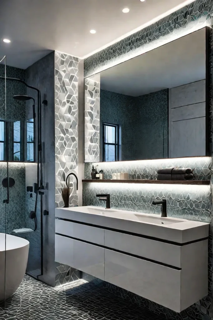 Functional and stylish bathroom with floating vanities