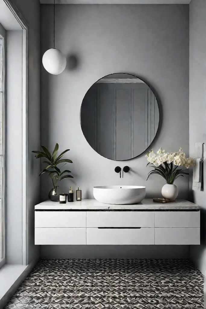 Geometric bathroom with minimalist decor