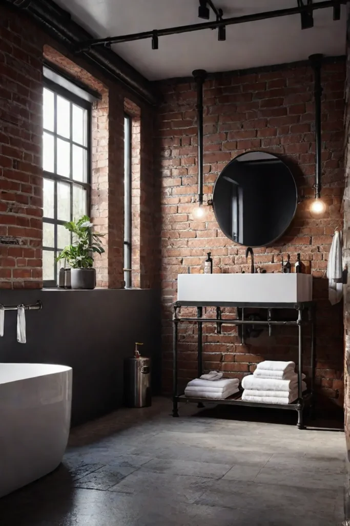 Industrialstyle bathroom with recycled metal