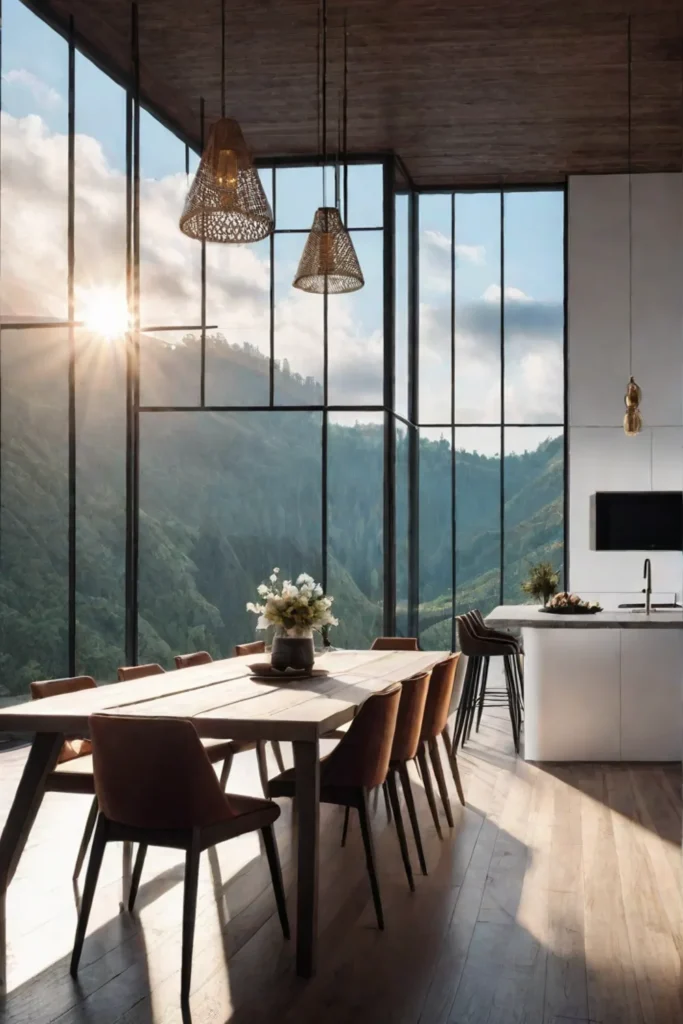 Kitchen with a skylight flooding the space with natural light