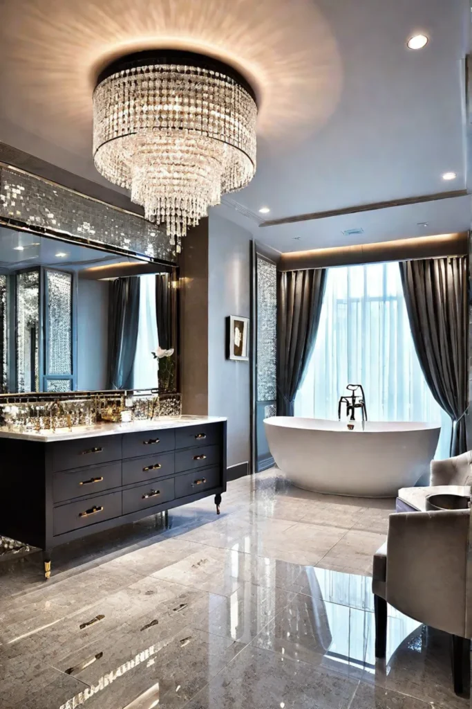 Luxurious bathroom with plush seating and inviting atmosphere