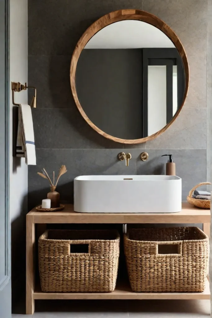 Minimalist bathroom with natural materials