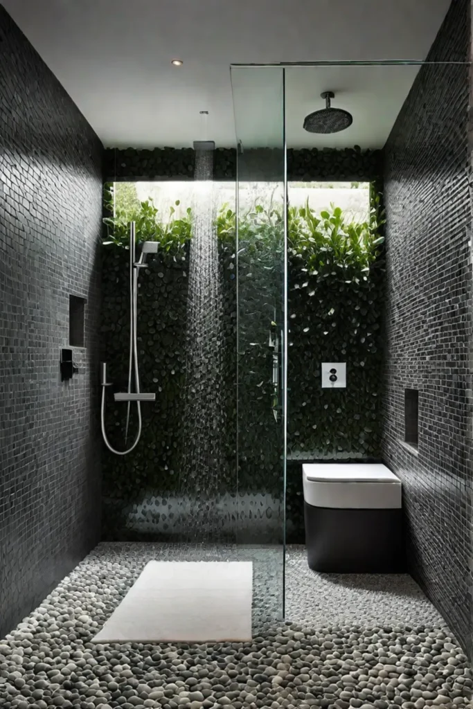 Modern bathroom with natural elements and aromatherapy