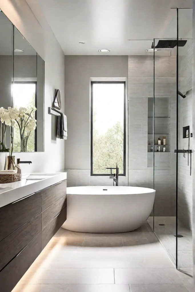 Modern bathroom with sustainable features