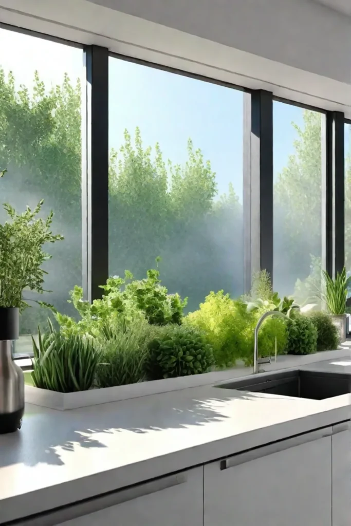 Modern ecofriendly kitchen design promoting energy and water conservation