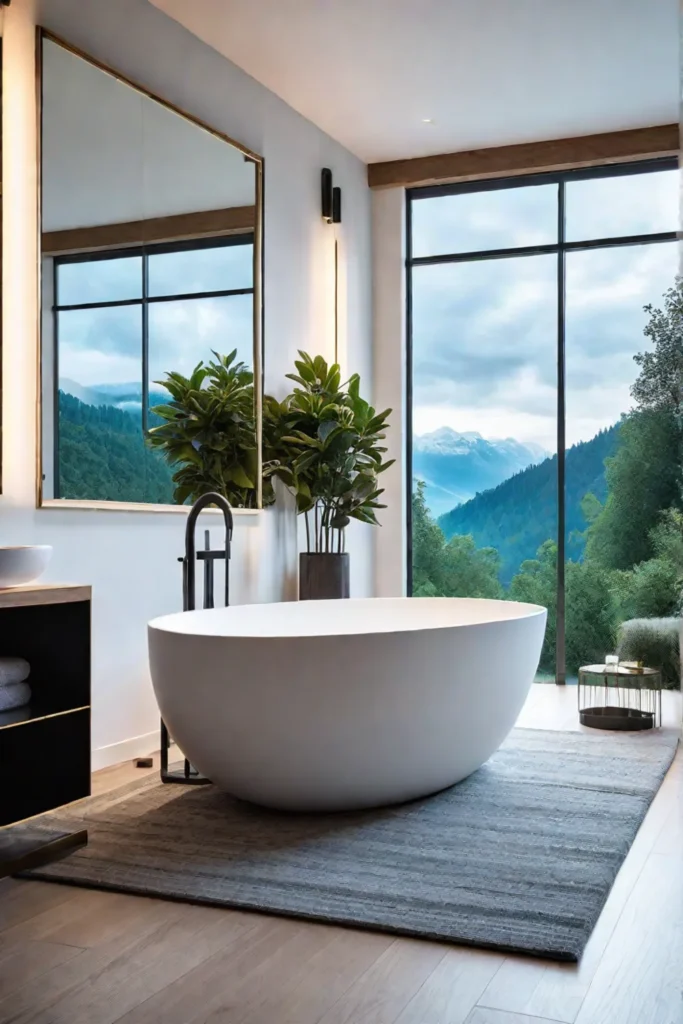 Modern spalike bathroom with natural light