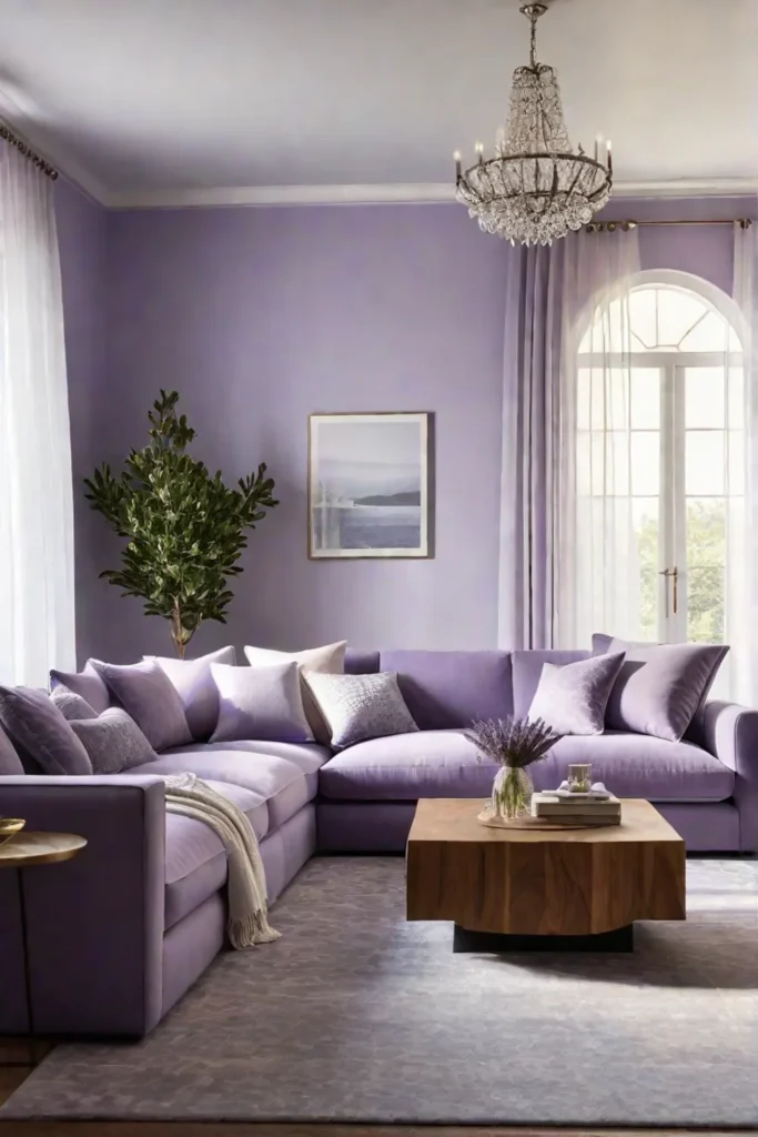 Relaxing living room with calming color palette