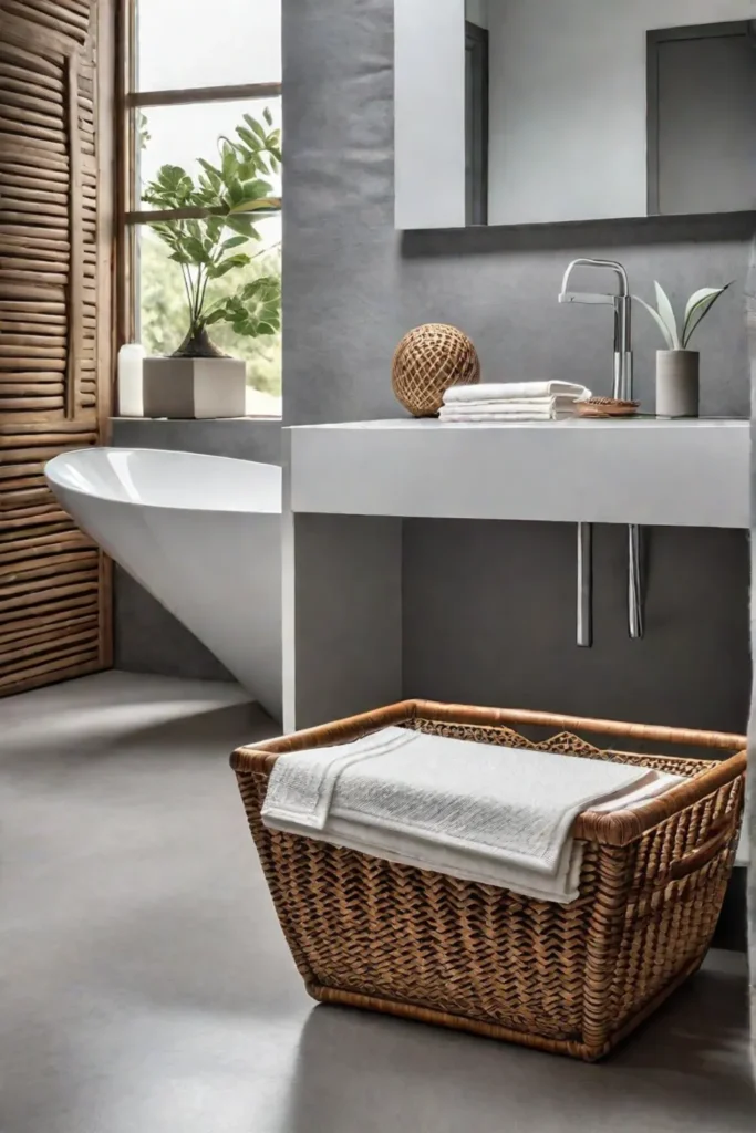 Serene bathroom with natural textures