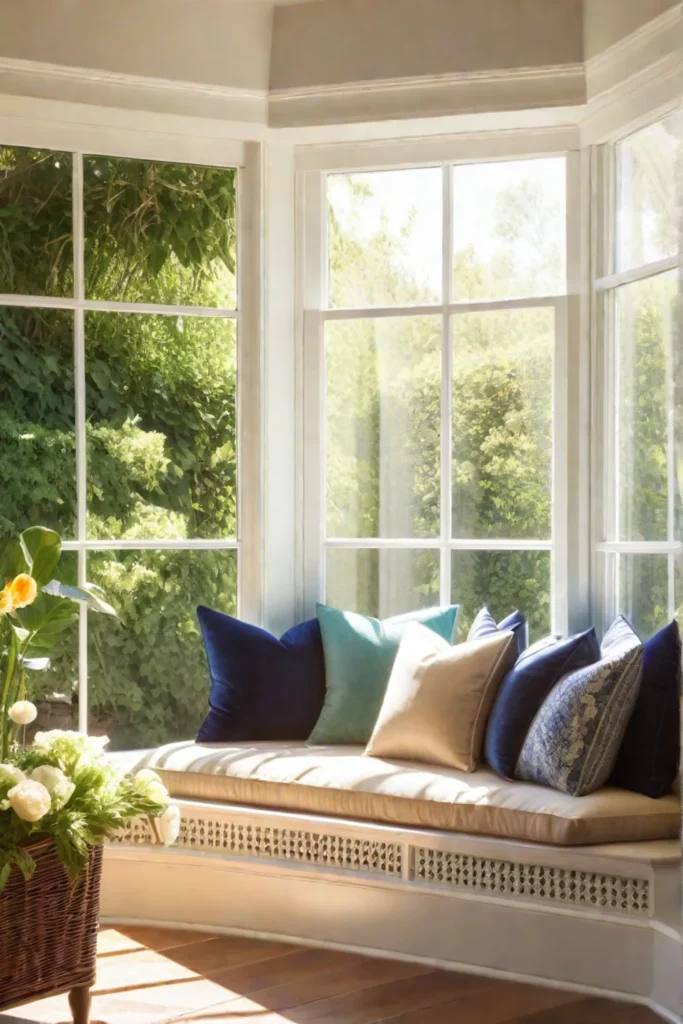 Serene reading nook with garden view