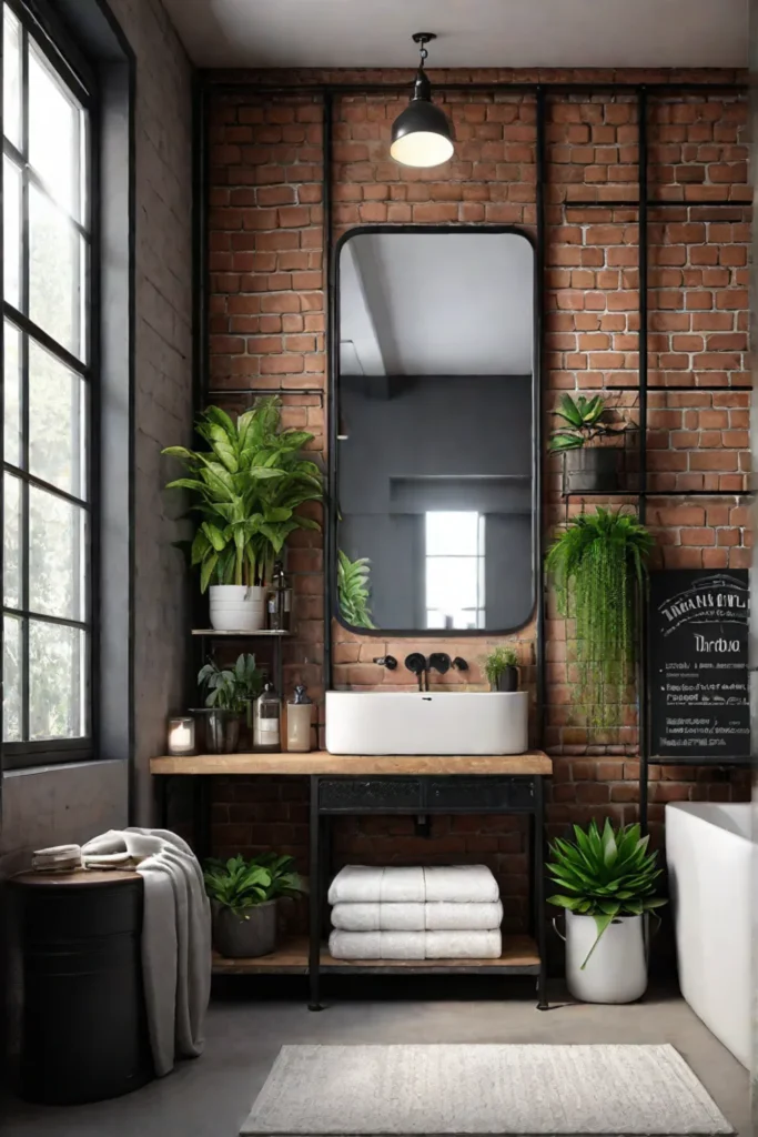 Small bathroom decor with metal accents