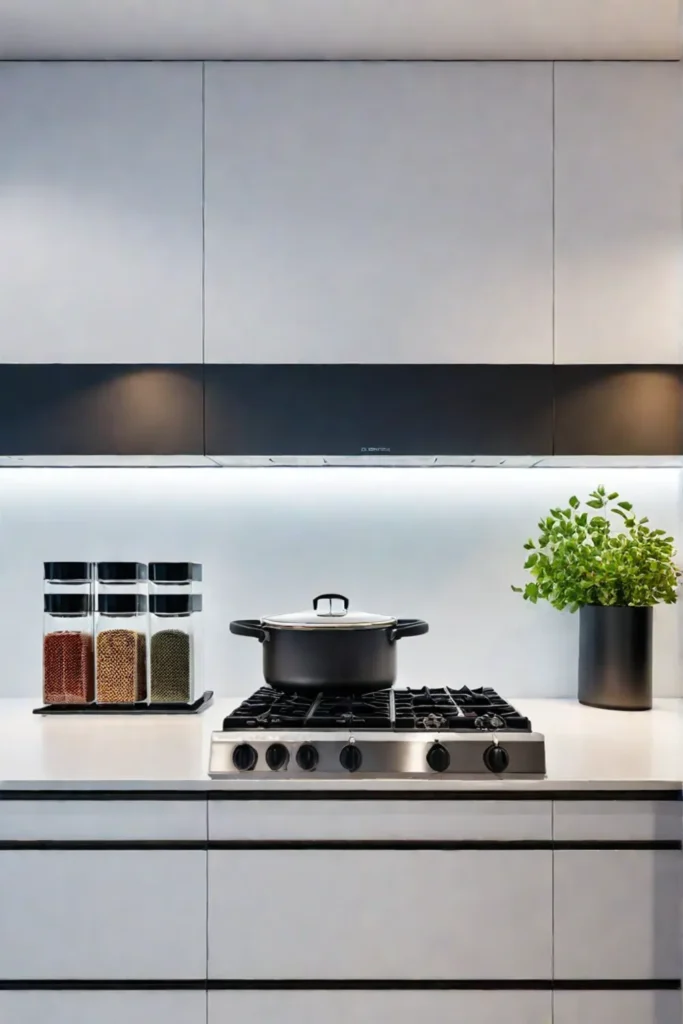 Stylish spice storage solution in a contemporary kitchen