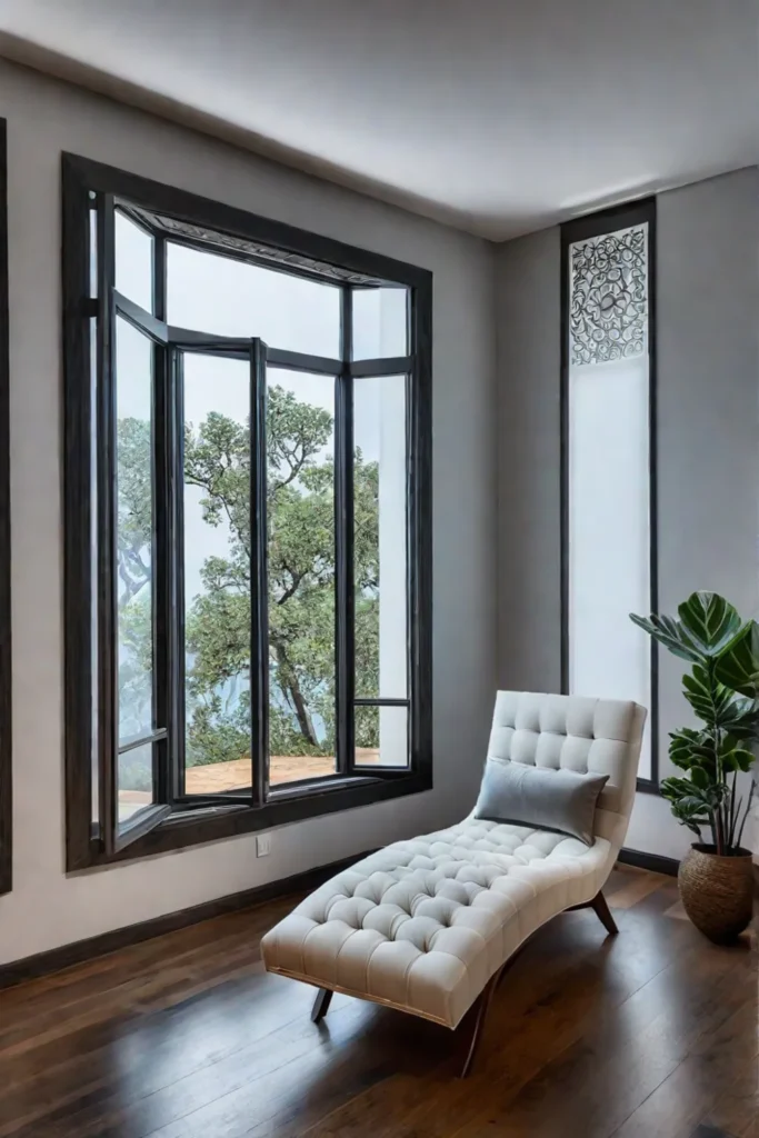 Tranquil reading nook with natural light