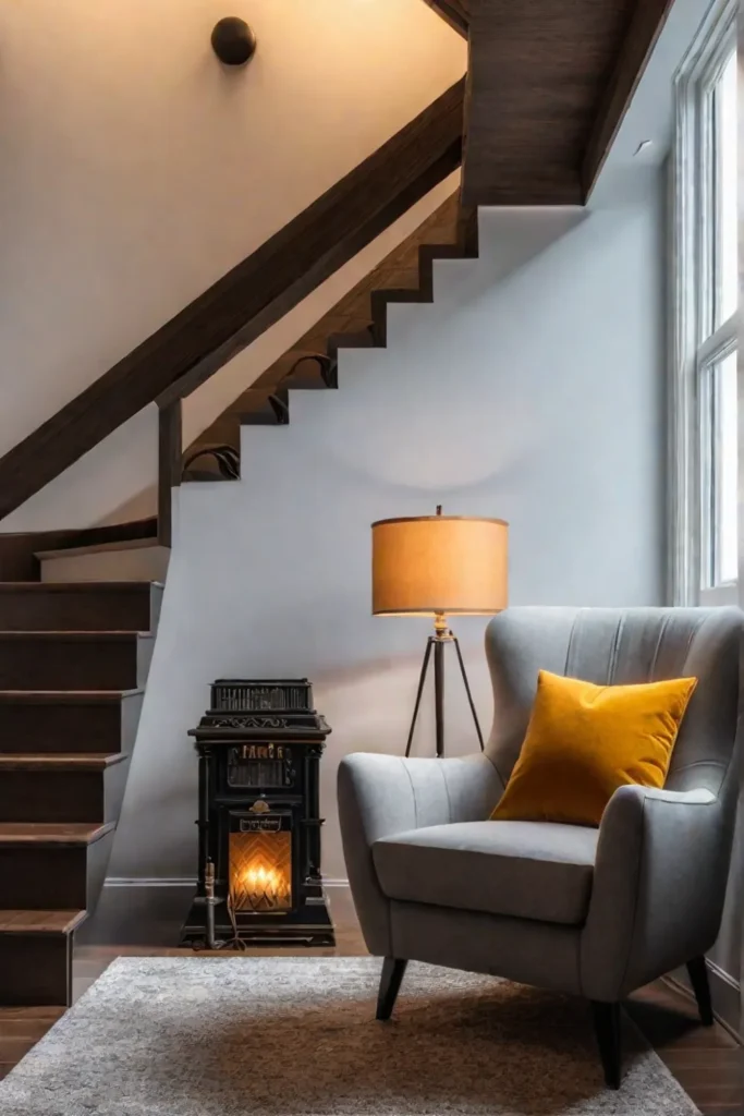 Understair reading nook with a cozy atmosphere