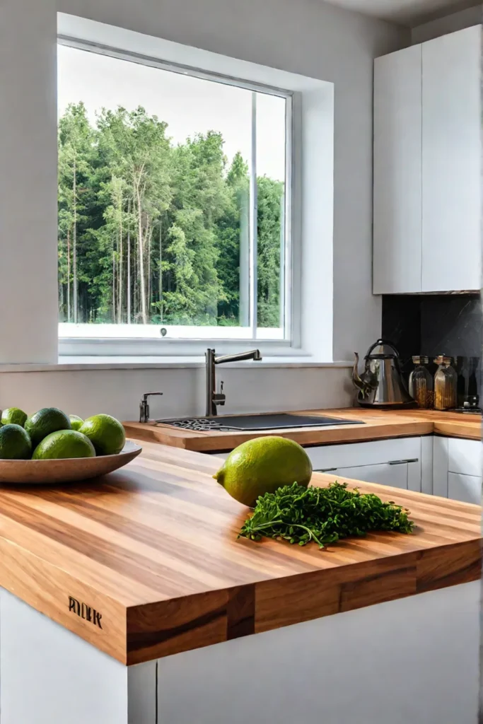 Warm and inviting kitchen with wooden countertops