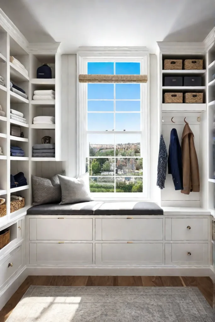 Window seat with various storage solutions