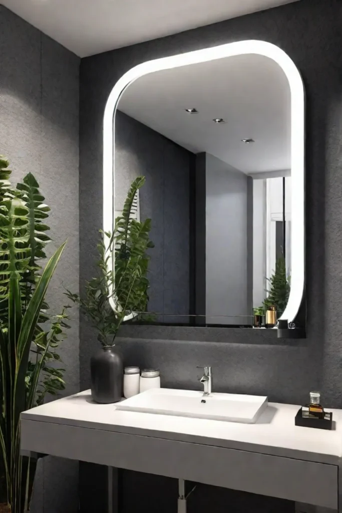 Cozy bathroom with functional and stylish mirror