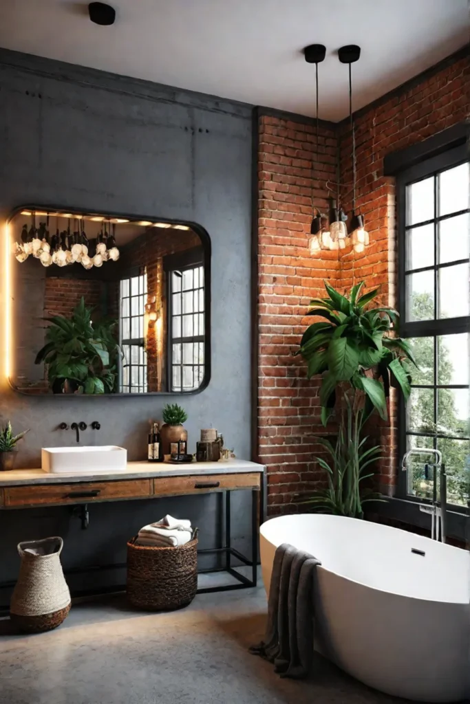 Industrial bathroom with spacious feel