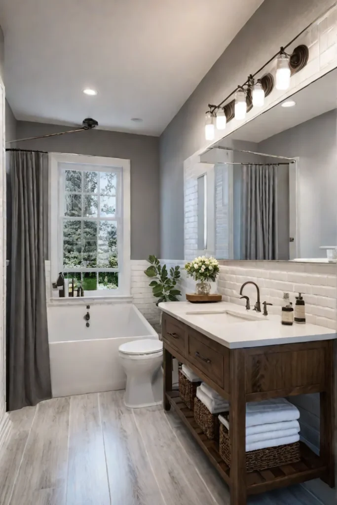 Inviting and welllit bathroom space