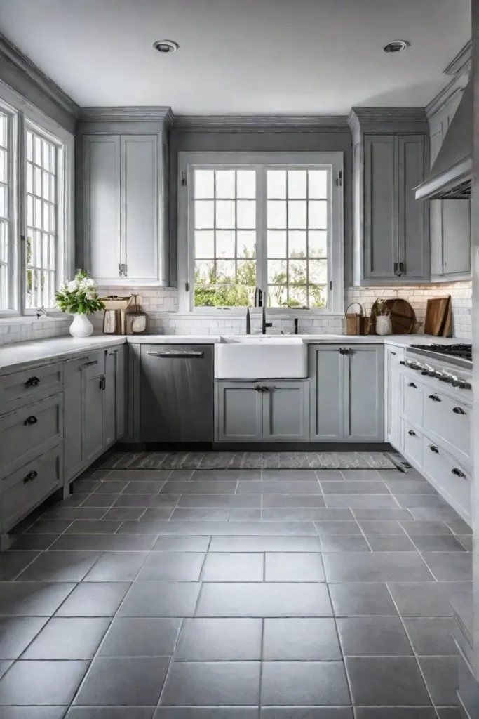 Kitchen renovation showcasing expertly installed tile flooring and grout