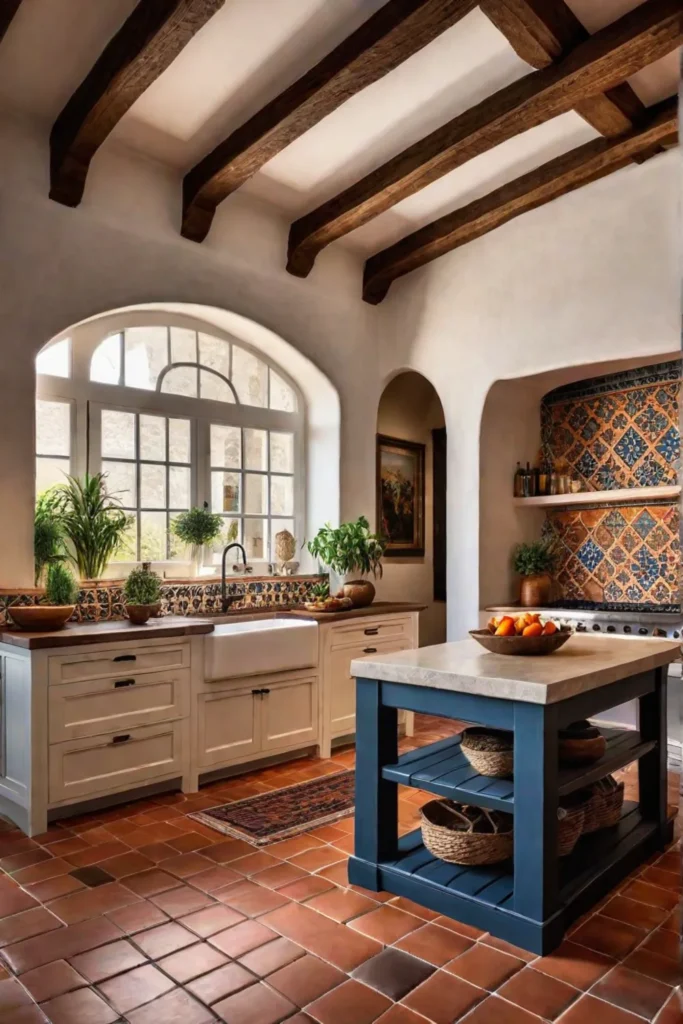 Mediterranean kitchen terracotta tile