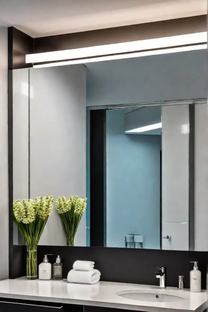 Minimalist bathroom oversized mirror