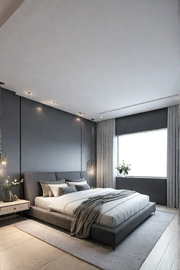 Minimalist bedroom with calming colors