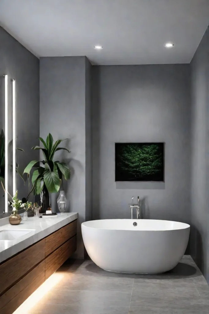 Relaxing bathroom dim lighting spalike