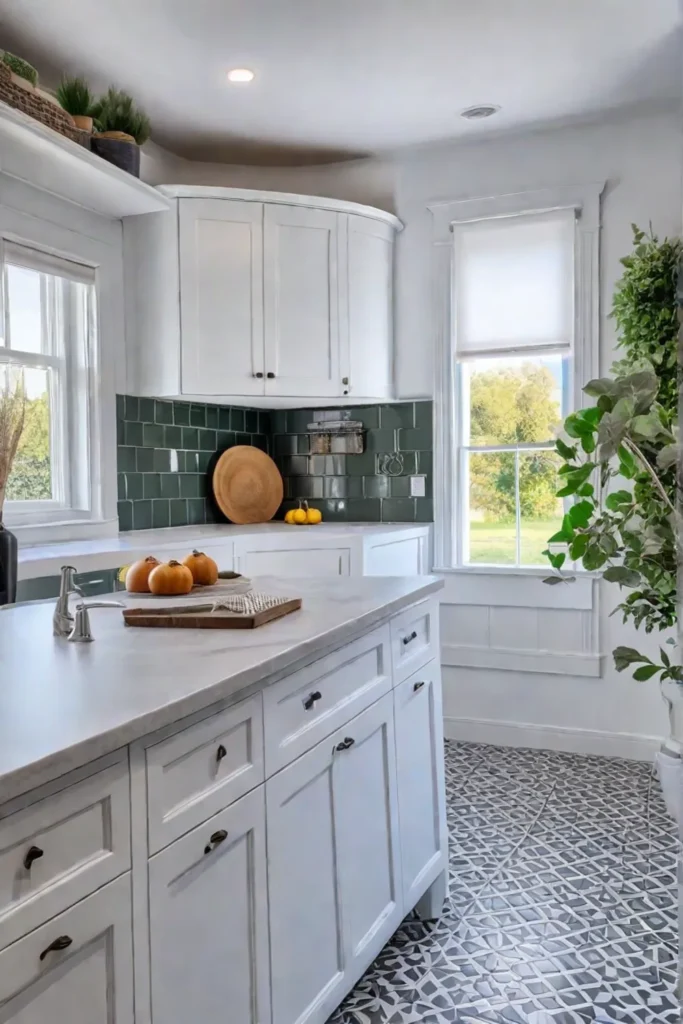 Rustic kitchen with budgetfriendly tile flooring found on clearance