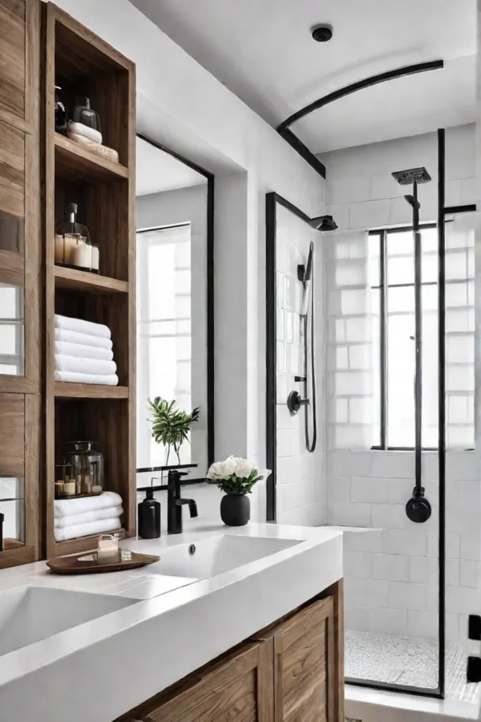 Scandinavian bathroom functional design ample storage