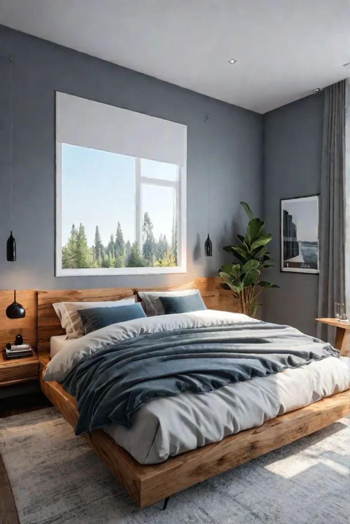 Scandinavian bedroom with light walls