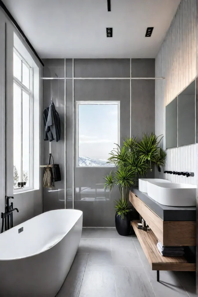 Small bathroom with maximized natural light