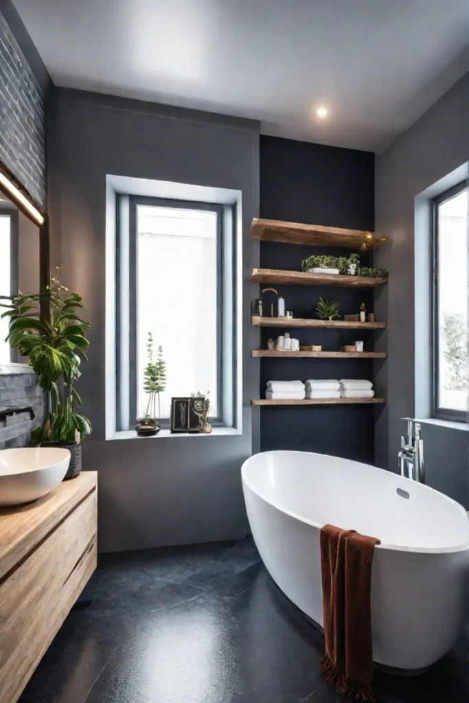 Spacesaving ideas for a small bathroom with a bathtub