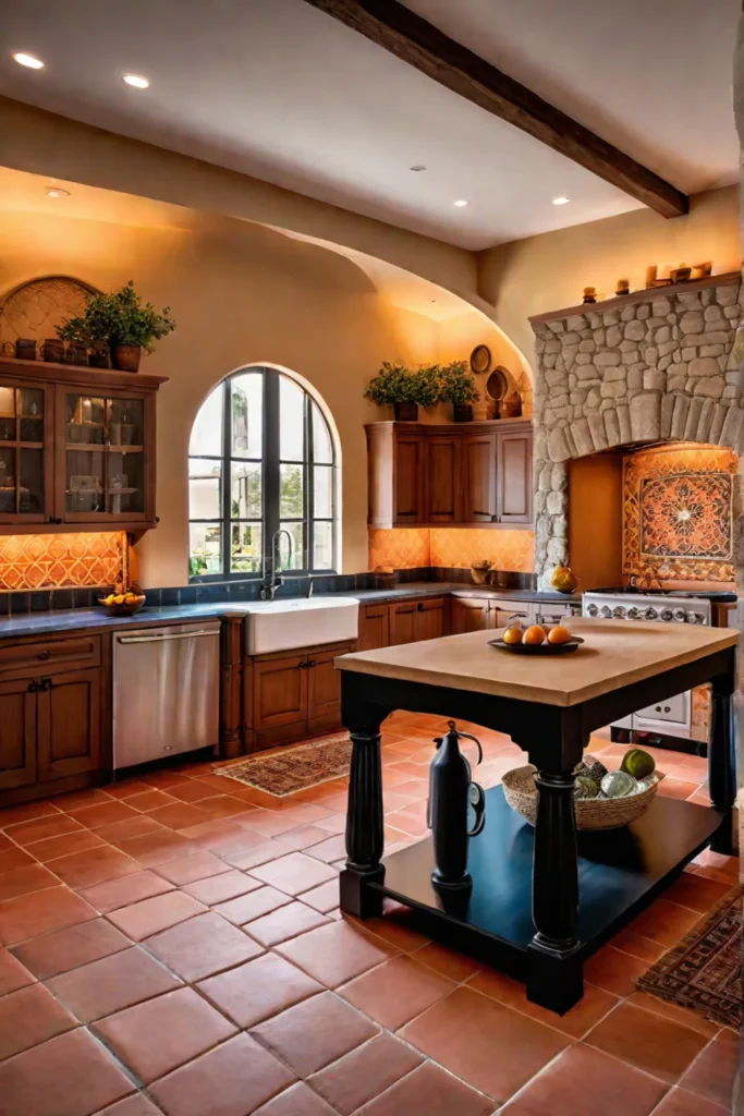 Sundrenched kitchen with durable and stylish tile flooring