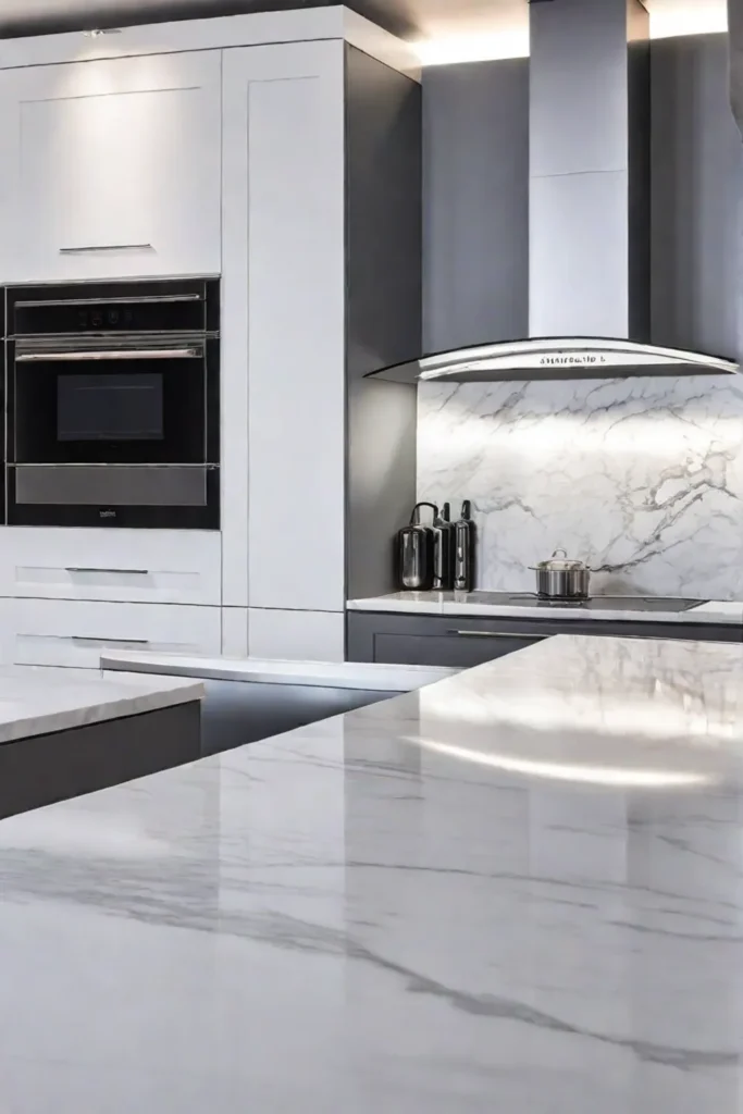 Sustainable kitchen marble flooring minimalist design