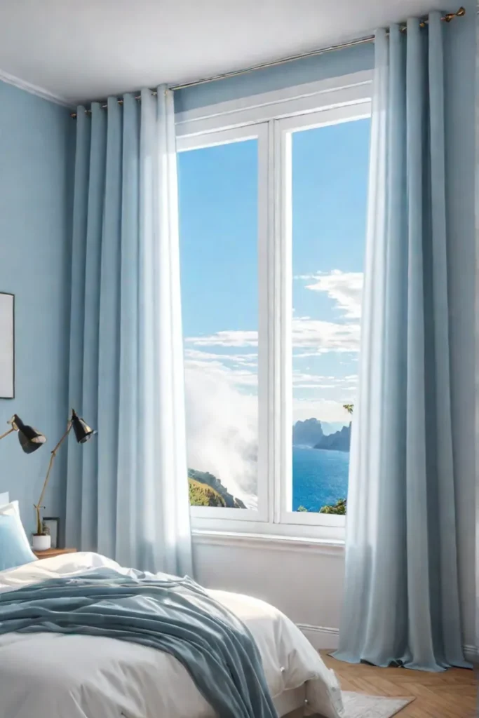 Tranquil bedroom in sky blue