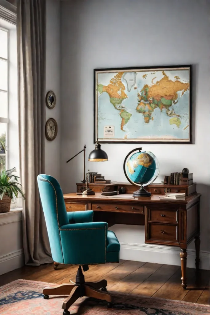 Vintageinspired home office decor