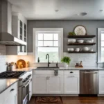 A before and after view of a small once cramped galley kitchenfeat