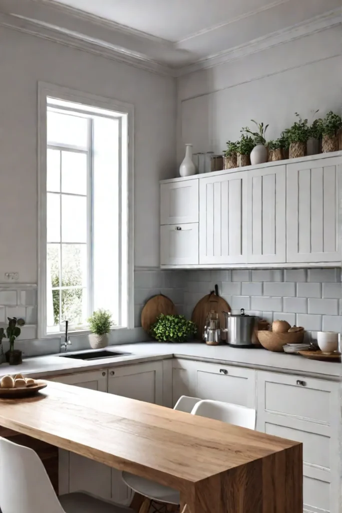 A small kitchen full of light