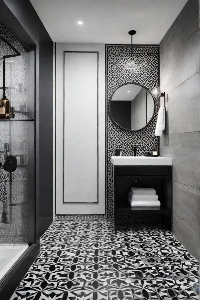 Accent tiles in a small bathroom