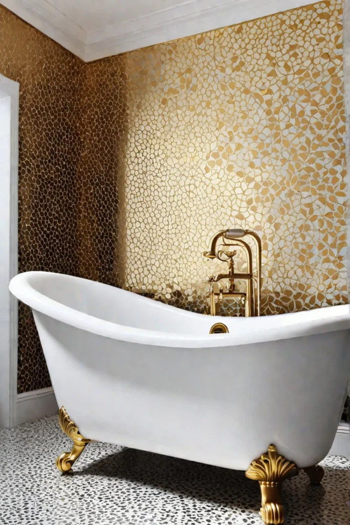 Bathroom with vintagestyle terrazzo floors