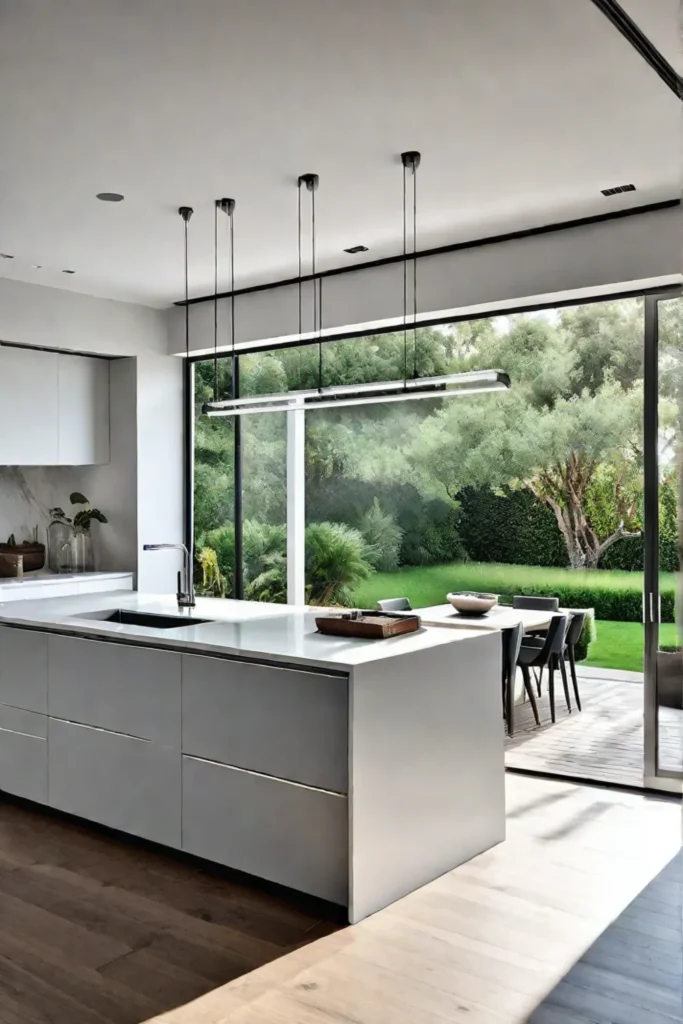 Biophilic kitchen design featuring natural light and outdoor access