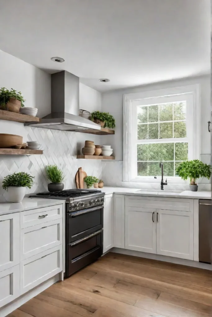 Bright airy kitchen with maximized space