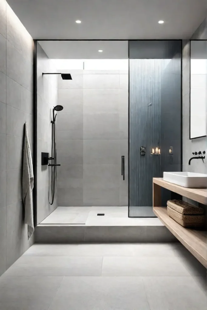 Bright and spacious minimalist bathroom