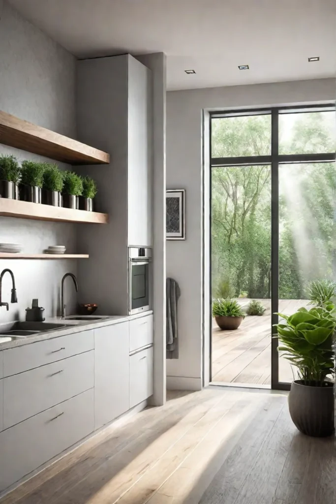 Cottagecore kitchen with natural light and organic materials