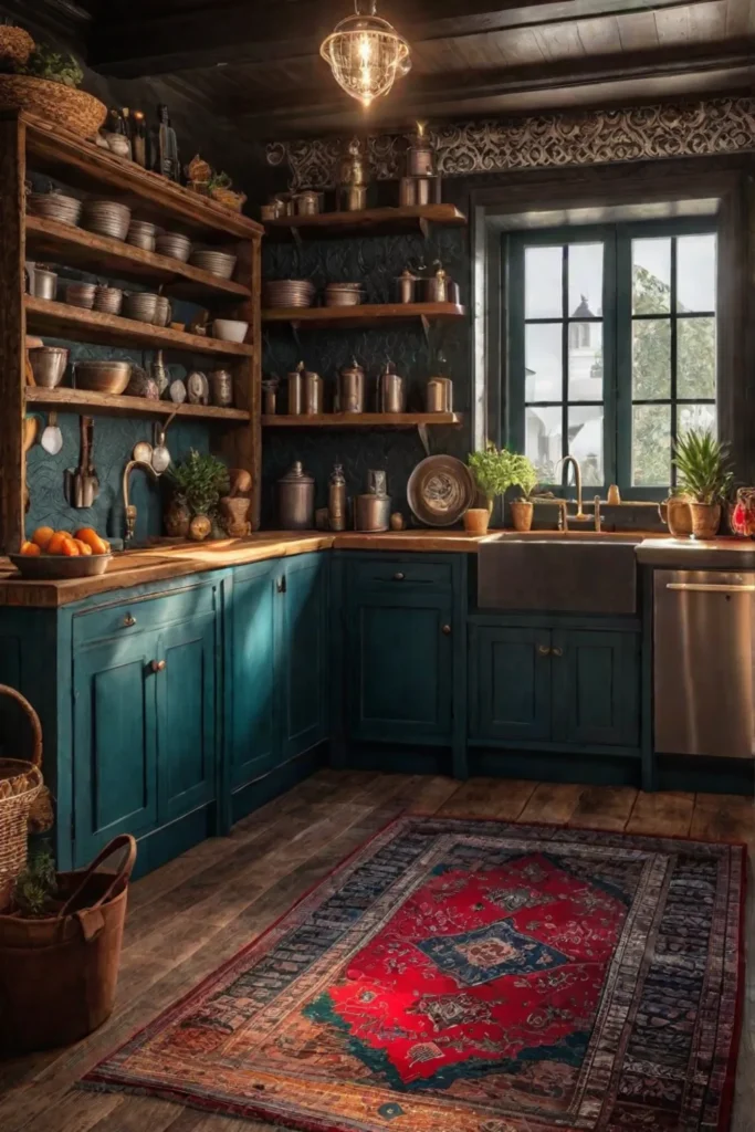 Eclectic kitchen with bohemian vibes