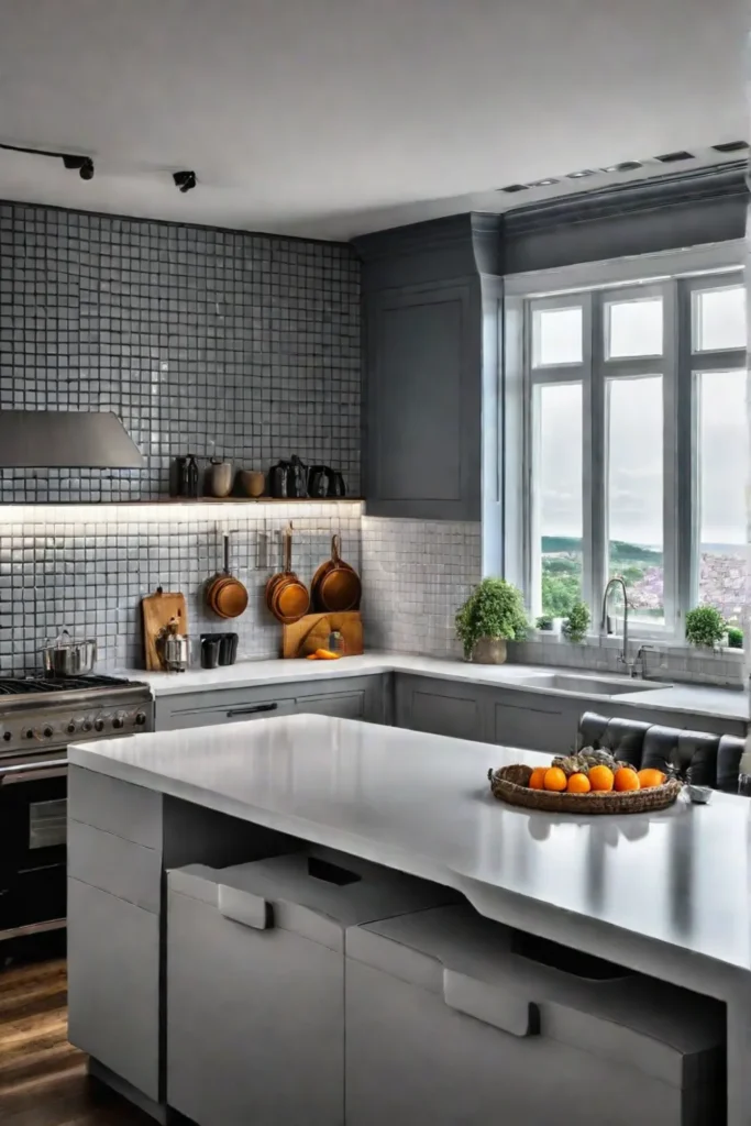 Mirrored backsplashes for small kitchens