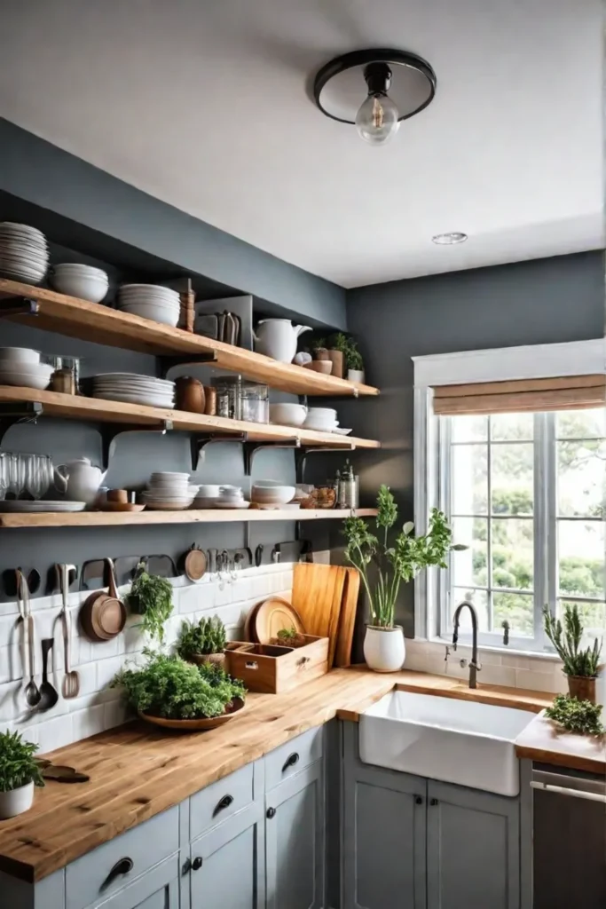 Organized and stylish small kitchen