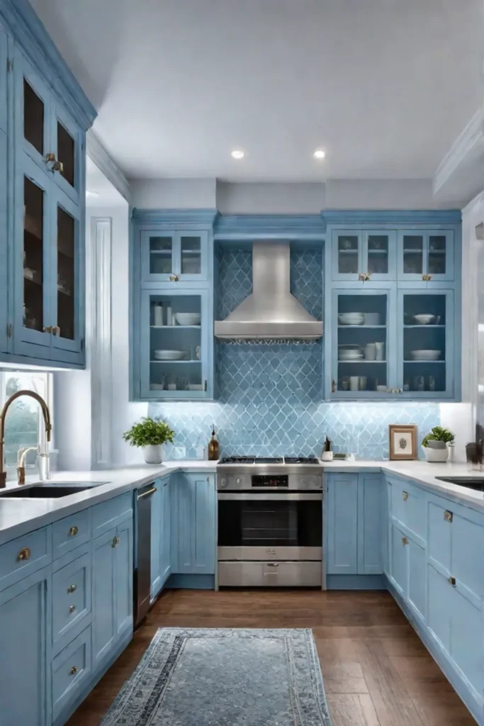 Psychology of color in interior design blue kitchen